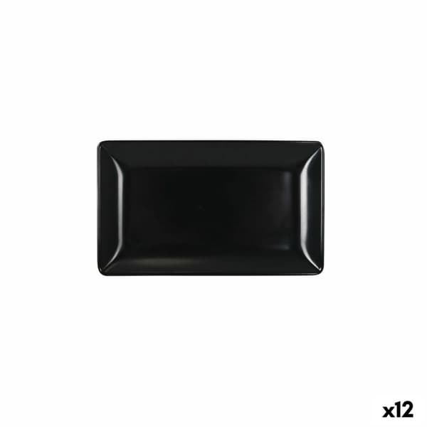Snacksbricka La Mediterránea Mörkgrå 25 x 15 x 2 cm (12 antal)