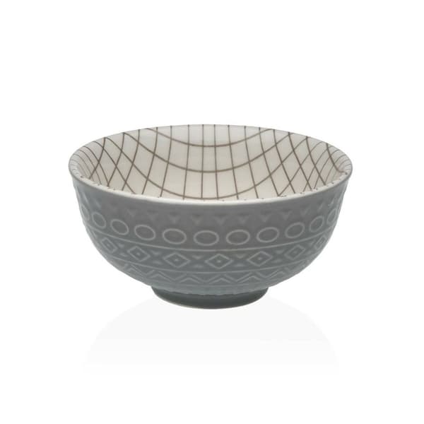 Snacksskål Versa Grå Keramik Porslin 12,3 x 5,8 x 12,3 cm