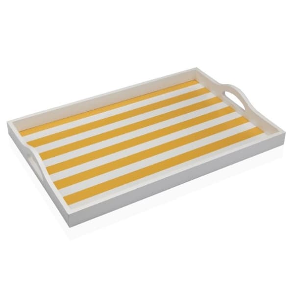 Bricka Versa Gul Trä MDF 30 x 5 x 45 cm Ränder