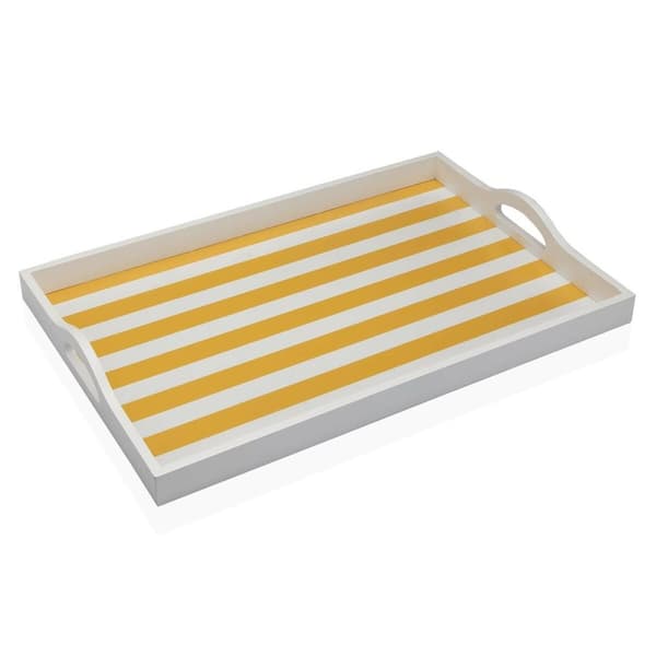 Bricka Versa Gul Trä MDF 30 x 5 x 45 cm Ränder