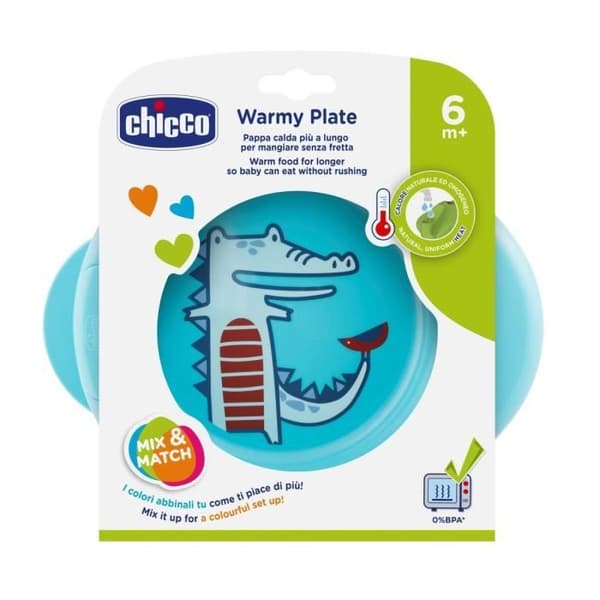 Chicco Baby Plate Håll varm 2 i 1 Dekorerad Blå - 00016000200000