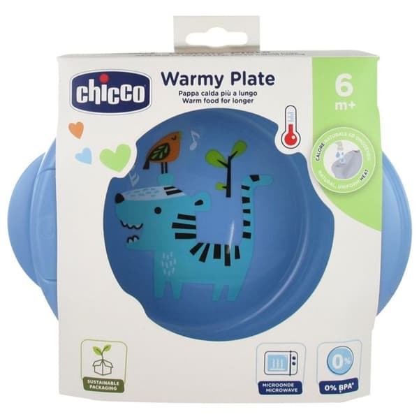 Chicco Baby Plate Håll varm 2 i 1 Dekorerad Blå - 00016000200000