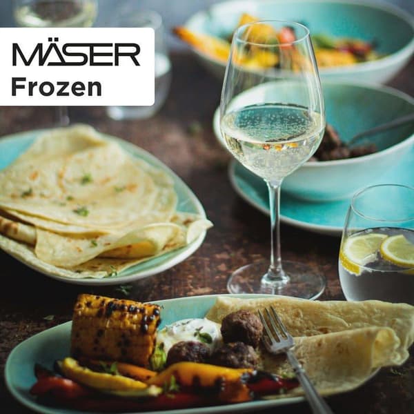 MÄser tallrik - 931976 - MASER Frostgrönt serveringsfat i stengods, 39,0 x 21,0 x 25,0 centimeter