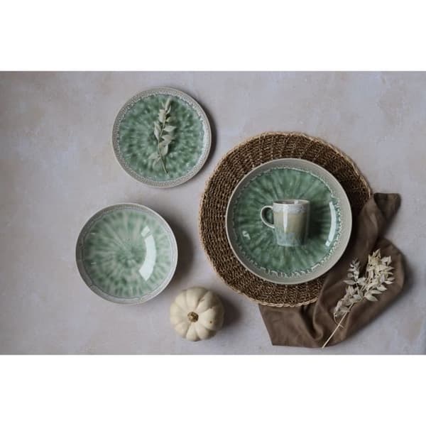 Desser tallrikar - NOVASTYL - Jade - Porslin - Set om 6 - Grön