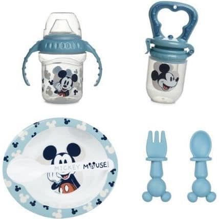 Pack måltid 1 år THERMOBABY MICKEY - 1 snacksbehållare + 1 skål med sked + 1 mugg med handtag + ett set med 2 bestick