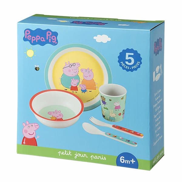 Peppa Pig Petit Jour Paris Flerfärgad måltidslåda - PETIT JOUR - Måltidslåda - Gul - Melamin - 6 månader