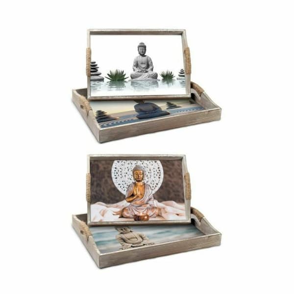 Uppsättning med Brickor DKD Home Decor 40 x 30 x 6 cm Trä MDF (2 antal)