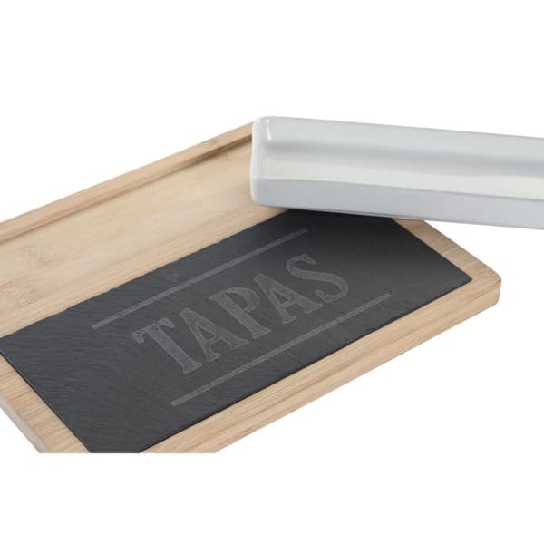 Tilltuggsset DKD Home Decor 24 x 7 x 2,5 cm Naturell Svart Skiffer