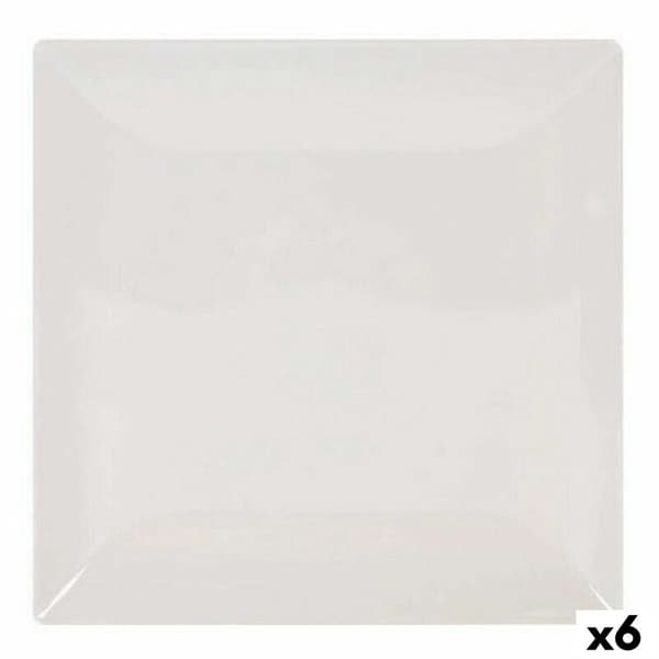 Platt skål La Mediterránea Elite Stengods Elfenben 26,5 x 26,5 x 2,5 cm (6 antal)