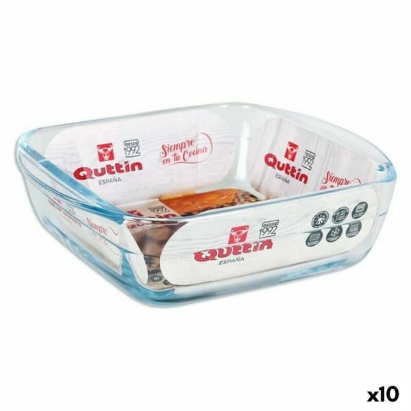 Ugnsplåt Quttin 66603 1,1 L Glas Fyrkantig 1,1 L 19,7 x 16,8 x 5,6 cm (10 antal)