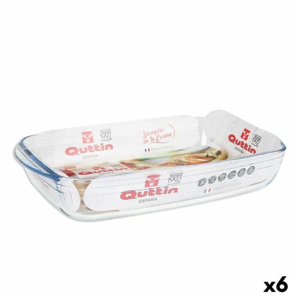 Ugnsform Quttin Transparent Glas Rektangulär 4,2 L 38,8 x 23,9 x 6,6 cm (6 antal)