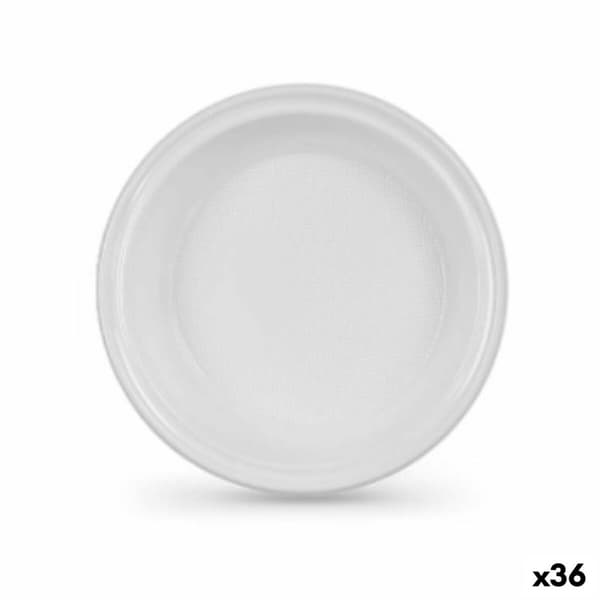 Set med återanvändbara tallrikar Algon Vit 22 x 22 x 1,5 cm (36 antal)