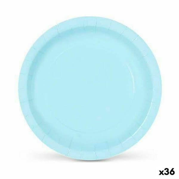 Tallriksset Algon Engångsanvändning Papp Blå 10 Delar 20 cm (36 antal)