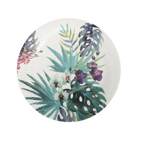 Tallriksset Algon Engångsanvändning Papp Tropiskt 3 Delar 28 cm (24 antal)