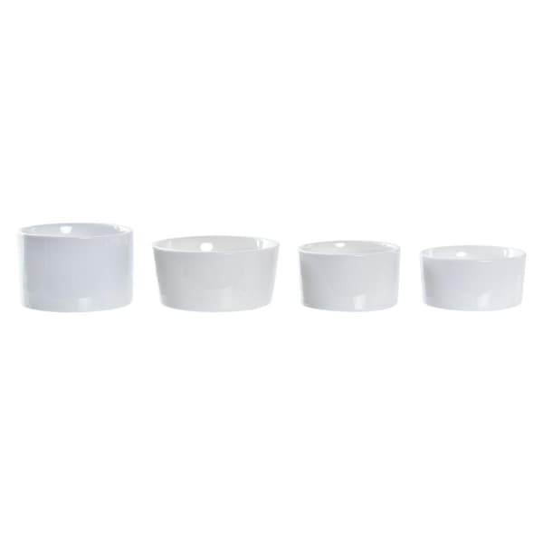 Sæt til appetizere DKD Home Decor Hvid/Sort Metal Bambus Stentøj Loft 5 Dele 20 x 20 x 14 cm