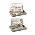 Miniatyrbillede 1 af 4: Bakkesæt DKD Home Decor Beige 40 x 30 x 6 cm Træ MDF (2 enheder)