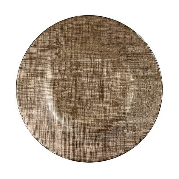 Flad Plade Vivalto 3239121P-5 Gylden Glas 21 x 2 x 21 cm (6 enheder)