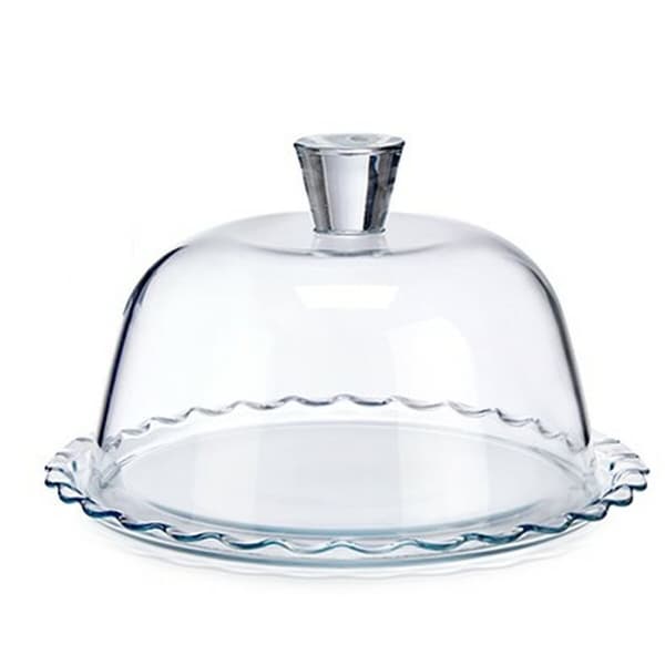 Madkasse Pasabahce Petite Patisserie Gennemsigtig Glas 26,4 x 15,5 x 26,4 cm Bølger (2 enheder)