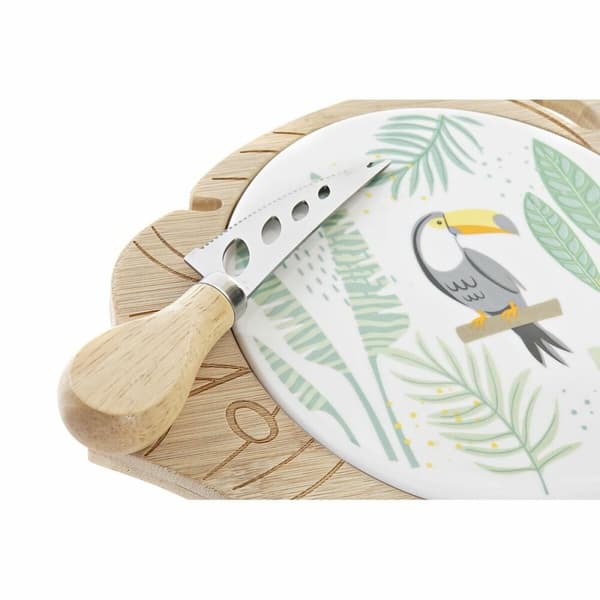 Juustolautanen DKD Home Decor Bambu Kivitavara 28 x 18 x 3 cm (12 osaa)