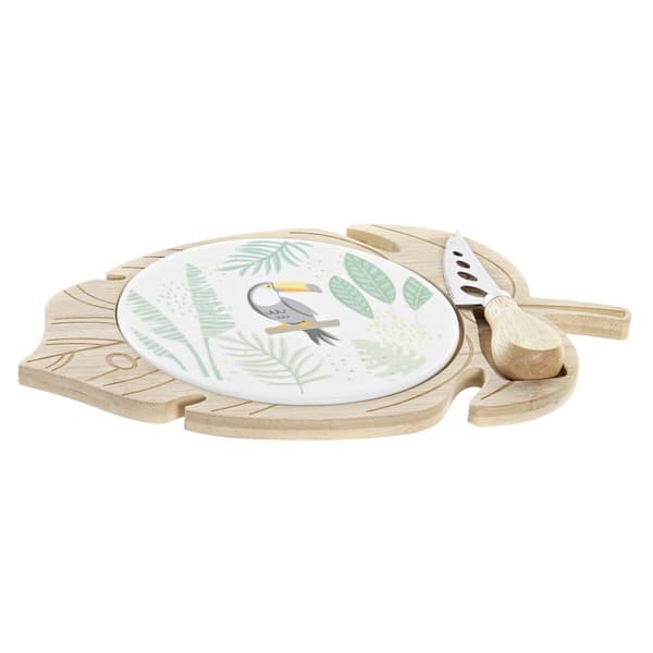 Juustolautanen DKD Home Decor Bambu Kivitavara 28 x 18 x 3 cm (12 osaa)