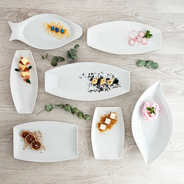 Vuoka Quid Gastro Keraminen Valkoinen (40 x 17,5 x 3,5 cm) (Pack 4x)