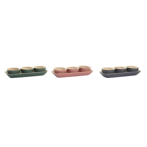 Alkuruokasetti DKD Home Decor Bambu 32 x 12,7 x 3,5 cm (3 osaa)