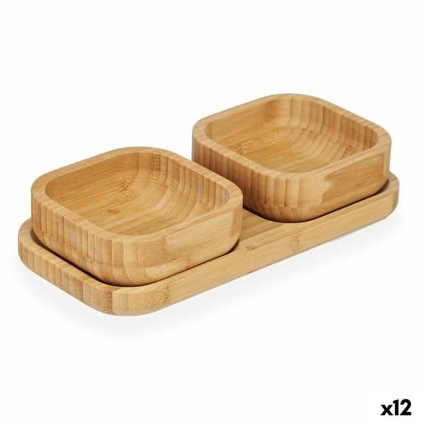 Alkuruokasetti Kinvara CN-KT225030 Ruskea Bambu 23 x 4,5 x 11 cm (12 osaa)