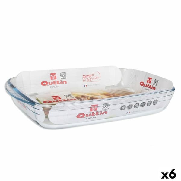 Uunivuoka Quttin Läpinäkyvä Lasi Suorakulmainen 3 L 35,4 x 22 x 5,5 cm (6 osaa)