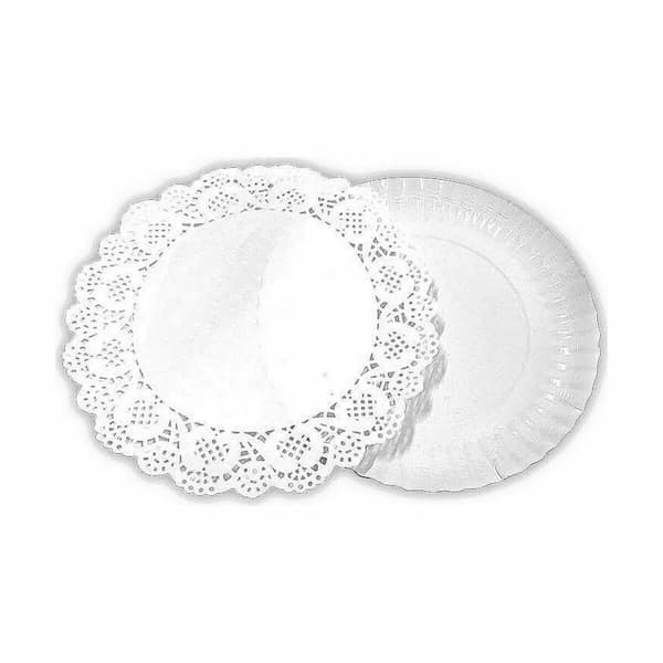 Kakkujalusta Algon Valkoinen 16 x 16 x 1,5 cm Pyöreä (4 Kappaletta) (48 osaa)