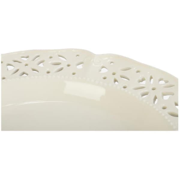 Elegant keramisk middagstallerken 30,5 cm, Hvid