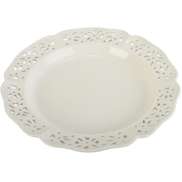 Elegant keramisk middagstallerken 30,5 cm, Hvid