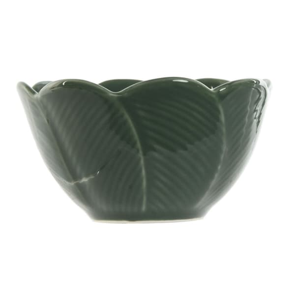 Tilltuggsset Home ESPRIT Grön Mörkgrön Bambu Porslin Tropiskt 4 Delar 32 x 10 x 7 cm (2 antal)