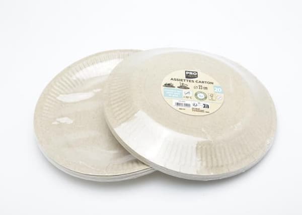20 RUNDA PAPPPLATSER 23 CM KRAFT