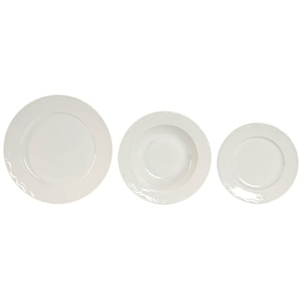 Servissats Home ESPRIT Vit Porslin 27 x 27 x 2 cm 18 Delar