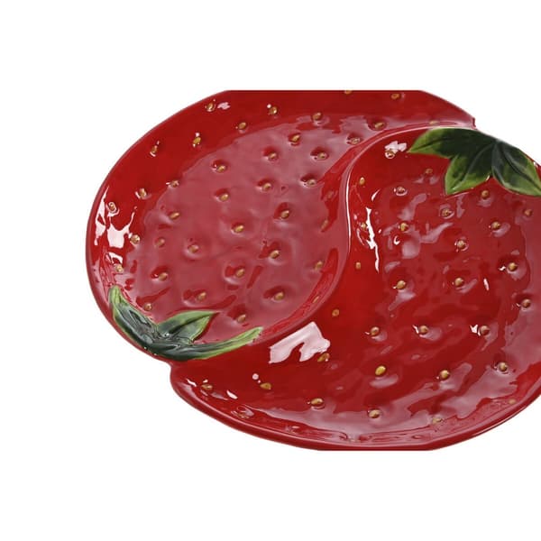 Tallrik Home ESPRIT Röd Stengods 32 x 31 x 3,5 cm
