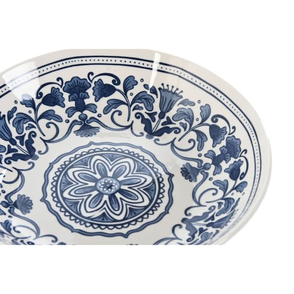 Matservis Home ESPRIT Blå Vit Porslin Arab 27 x 27 x 2 cm 18 Delar