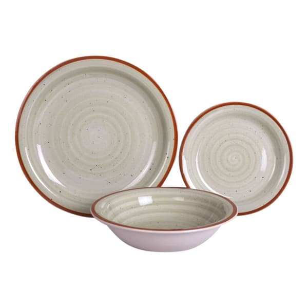 Servissats Home ESPRIT Blå Grön Multicolour Rosa Ambra Stengods 26,5 x 26,5 x 3 cm 27,5 x 27,5 x 3 cm 18 Delar