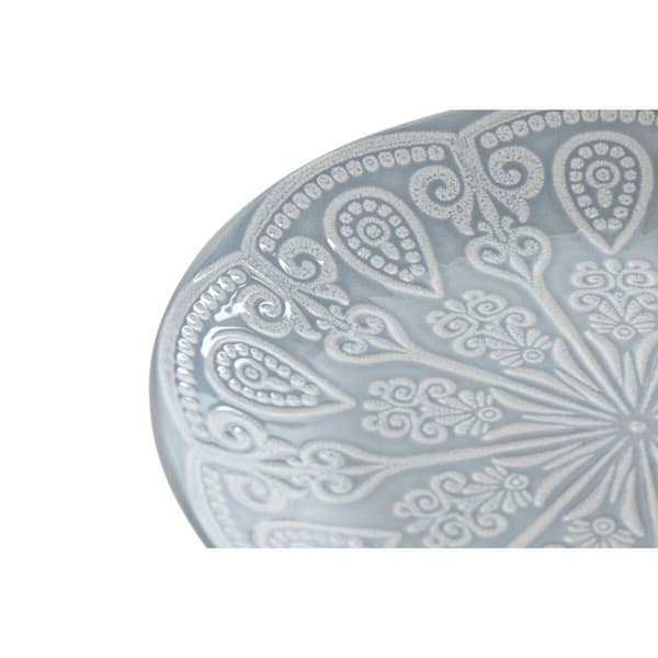 Tallriksset Home ESPRIT Blå Stengods Mandala Arab 19,5 x 19,5 x 2 cm
