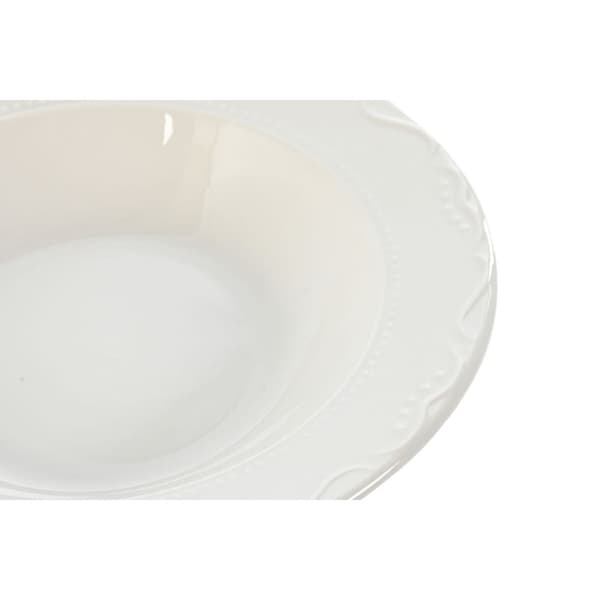 Servissats Home ESPRIT Vit Porslin 27 x 27 x 2 cm 18 Delar