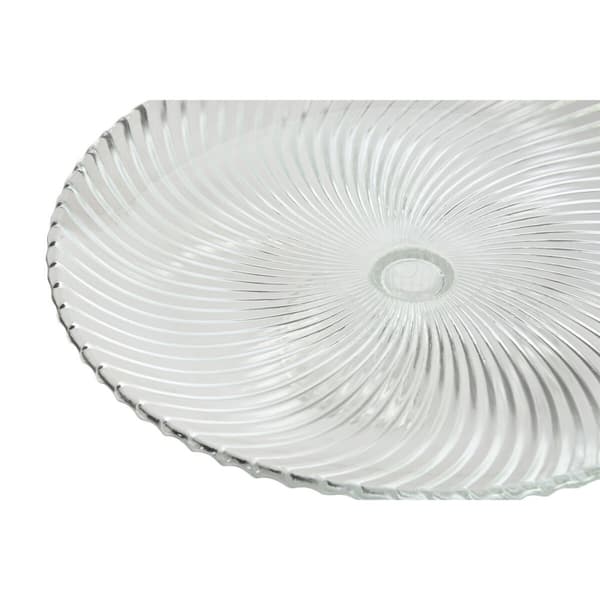Flad Plade Home ESPRIT Gennemsigtig Krystal 31 x 31 x 9,5 cm