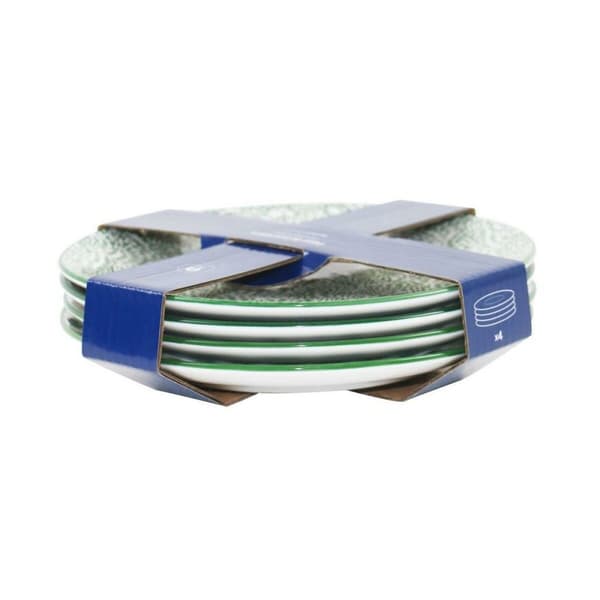 plade Home ESPRIT Blå Stentøj Mandala Araber 19,5 x 19,5 x 2 cm