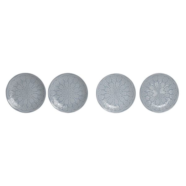 plade Home ESPRIT Blå Stentøj Mandala Araber 19,5 x 19,5 x 2 cm