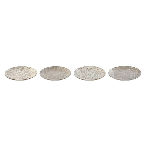 plade Home ESPRIT Brun Beige Porcelæn 19 x 19 x 2 cm