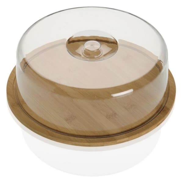 Bakke med låg Versa Gennemsigtig Bambus polystyren Træ MDF