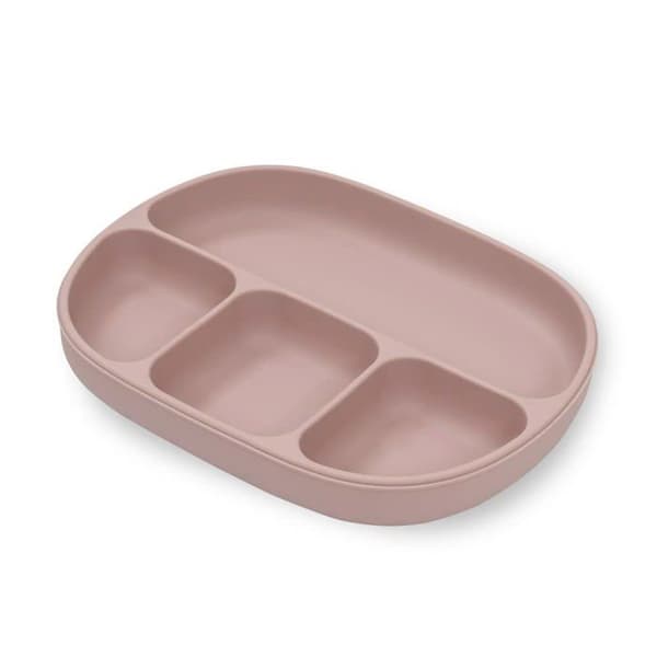 Tallrik - Interbaby måltidsbricka - SI008-66 - Tallrik med lock och silikonsugpropp i rosa