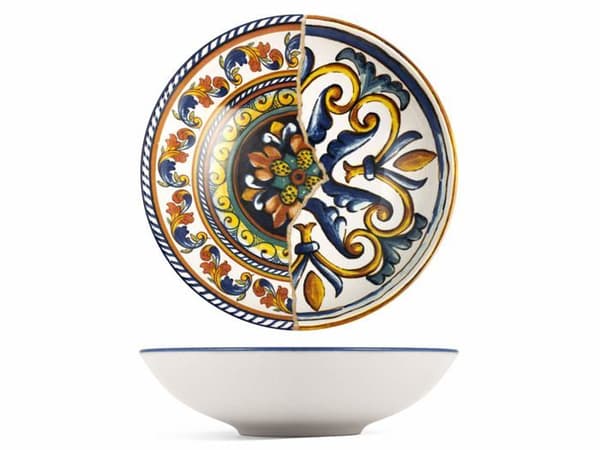 Tallrik H-h - 838590 - set 6 piatti fondi positano i stengods decorato cm 20