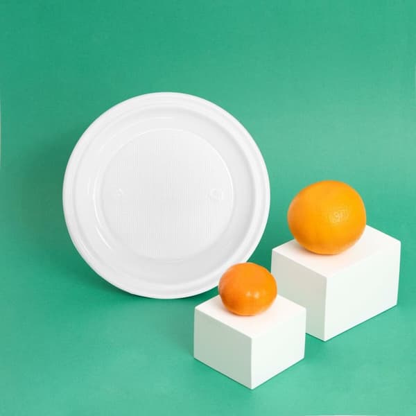 Set med återanvändbara tallrikar Maxi Products Vit Plast 100 Delar