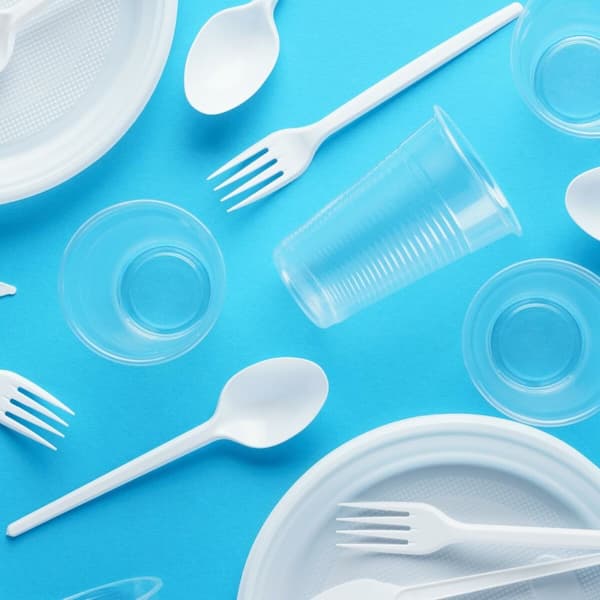 Set med återanvändbara tallrikar Maxi Products Vit Plast 100 Delar