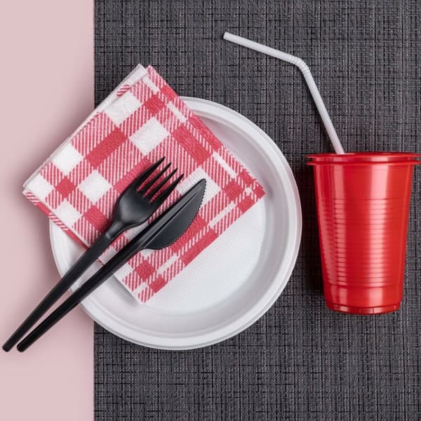 Set med återanvändbara tallrikar Maxi Products Vit Plast 100 Delar