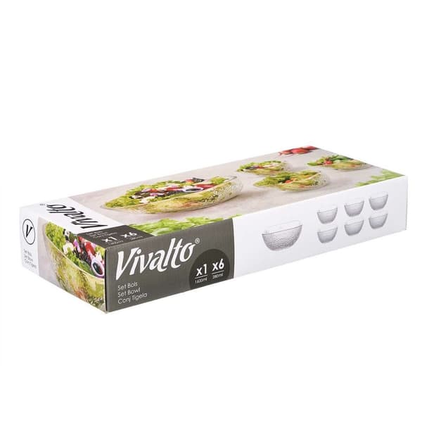 Edénykészlet Vivalto TP70165IC/BH Transparent Glas 20 x 20 x 8 cm 10,3 x 10,3 x 5,5 cm (4 antal)